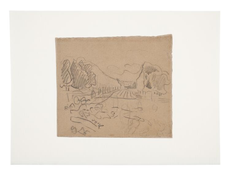 Pea Harvesters (recto); Sketch of a Landscape (verso) - Image 3 of 3