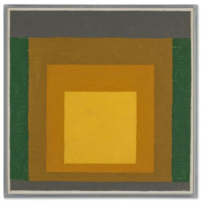Study to Homage to the Square: 3 Yellows with green and grey
