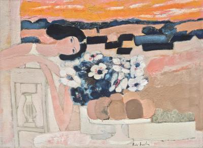 Woman with Flowers and Fruit