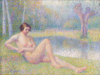 Reclining Bather by the Water's Edge