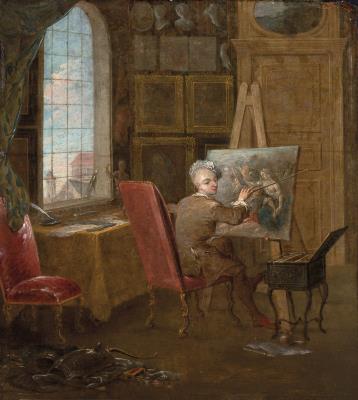 Un Artiste peignant dans son atelier   (An Artist Painting in His Studio)