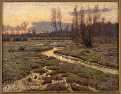 Landscape with roe deer