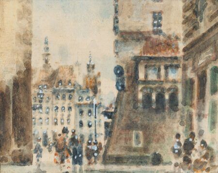 View From Nowomiejska Street on the Old Town Market Square in Warsaw