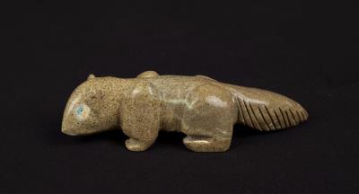 Carved Travertine Fox Fetish