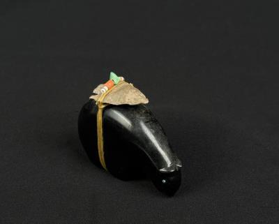 Carved Jet Bear Fetish