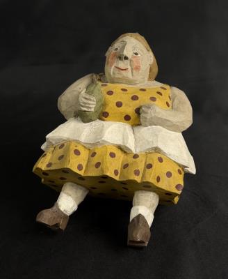 Folk Art Carved Shelf Woman