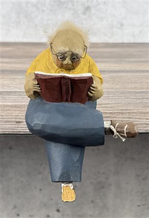 Wood Carved Sitting Man