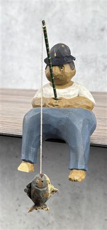 Wood Carved Fisherman