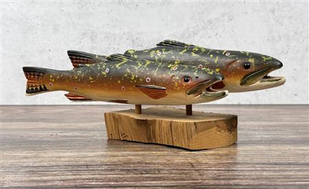 Wood Carved Trout