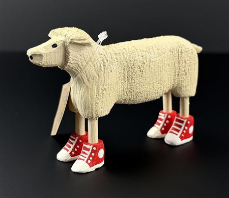 Navajo Folk Art Wood Carving Sheep
