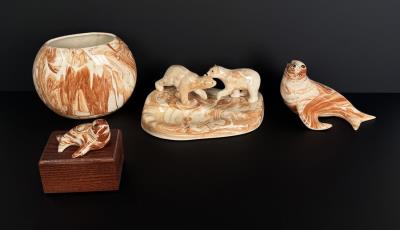 Nice grouping of bears, seals and pot
