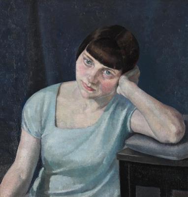 Girl in a Blue Dress (Portrait of Cissie Barnes)