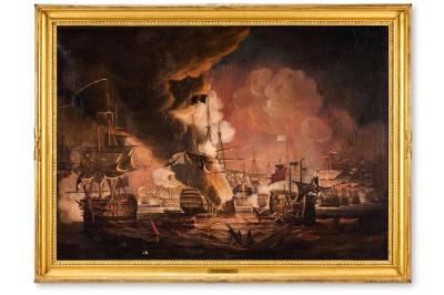 The Battle of the Nile, 1798, Destruction of the Orient, after Thomas Luny by Richard Barnett Spencer - Auction record, sale price, and art valuation. Compare with similar artists and explore comparable artworks.