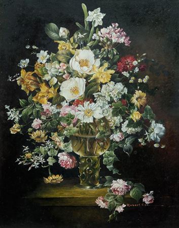 Glass Goblet and Flowers by Robert Cox - Auction record, sale price, and art valuation. Compare with similar artists and explore comparable artworks.