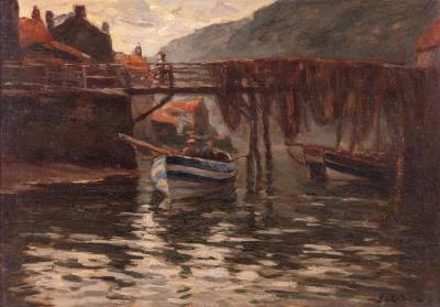 Coble 'Brotherly Love' in the Beck at Staithes