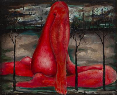 The Red Nude by Konstanty Gorbatowski - Auction record, sale price, and art valuation. Compare with similar artists and explore comparable artworks.