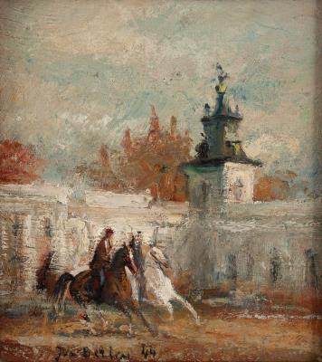 Horseback riding with the Wilanów Palace in the background