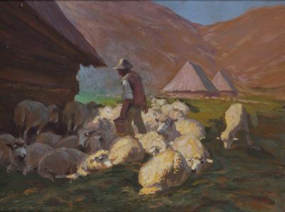 Shepherd with Sheep (Juhas z owcami) by Zefiryn Alojzy (Zefir) Cwiklinski - Auction record, sale price, and art valuation. Compare with similar artists and explore comparable artworks.