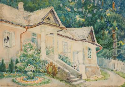 Krzemieniec (Neighbor's Manor House of the Officer's Lady), 1937 by Bronislaw Kopczynski - Auction record, sale price, and art valuation. Compare with similar artists and explore comparable artworks.
