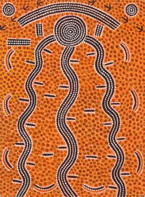 Water story by Dini Campbell Tjampitjinpa - Auction record, sale price, and art valuation. Compare with similar artists and explore comparable artworks.