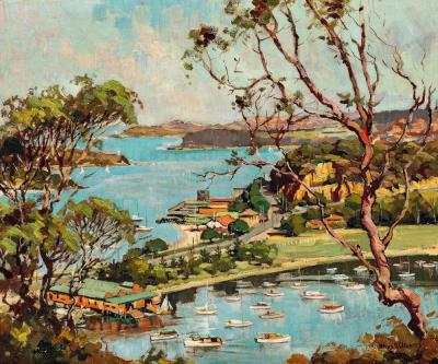 Blue Waters, Middle Harbour by Rhys Williams - Auction record, sale price, and art valuation. Compare with similar artists and explore comparable artworks.
