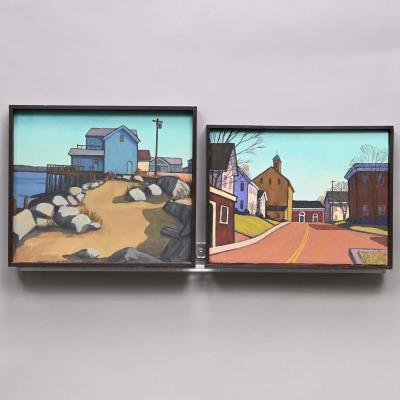 Two Landscapes: A Shore and a Town Scene