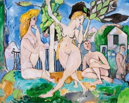 Paradise scene by Edoardo Samartino - Auction record, sale price, and art valuation. Compare with similar artists and explore comparable artworks.