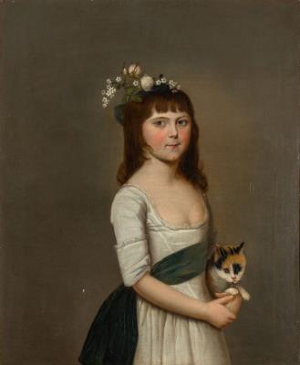 Portrait of Elizabeth Frances Greaves Holding a Cat