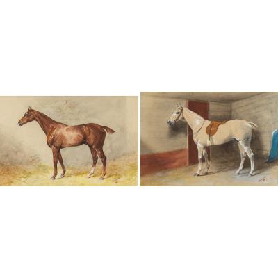 Horse Portraits, 1890: Pair
