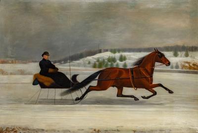 Man in Horse-Drawn Sleigh
