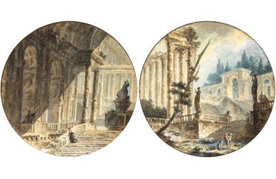 Figures among Roman Ruins and other Monumental Architecture: A Pair