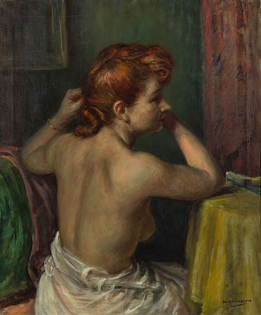 Model Fixing her Hair