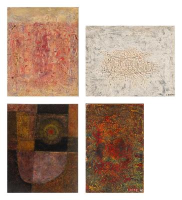 (i) Untitled (Red Center); (ii) Untitled (White); (iii) Untitled (Red, Green, Yellow); (iv) Untitled (Arch) (4) by Sam Kaner - Auction record, sale price, and art valuation. Compare with similar artists and explore comparable artworks.