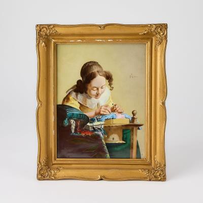 Porcelain Plaque of The Lacemaker
