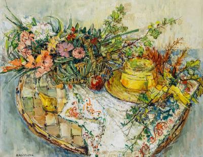 Still Life with Pear and Hat