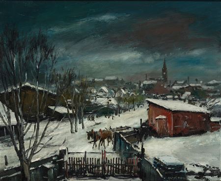 Vorstadt im Schnee