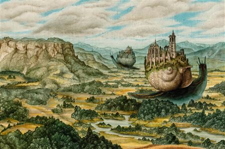 Phantastische Landschaft by Manfred Ebster - Auction record, sale price, and art valuation. Compare with similar artists and explore comparable artworks.