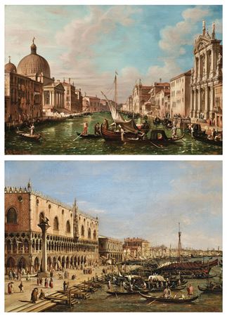 The Canale Grande, Venice, with San Simeone Piccolo; The Bacino di San Marco, Venice