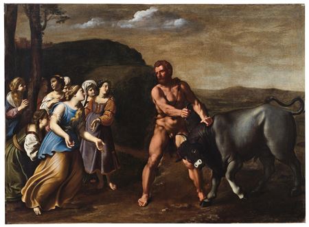 Hercules tames the Cretan bull