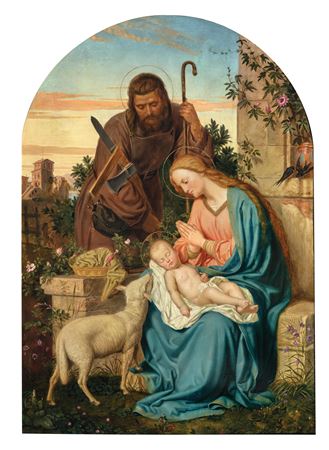The Holy Family with a lamb