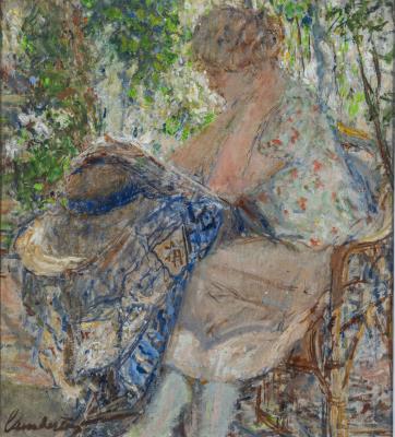 Reading in the Garden by Joseph Lamberton - Auction record, sale price, and art valuation. Compare with similar artists and explore comparable artworks.