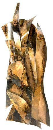 Brutalist Copper Wall Sculpture