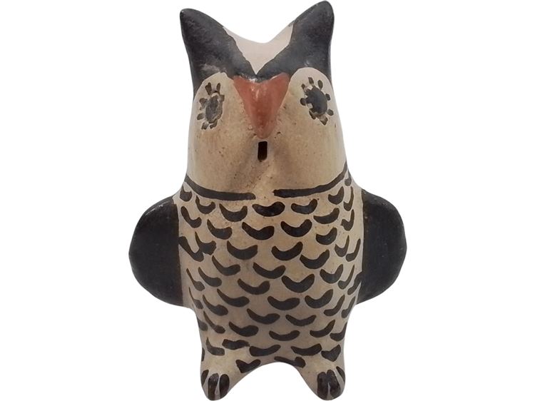 Pueblo Polychrome Pottery Owl Figure