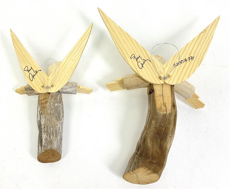 Driftwood Angel Art Figurines (2)