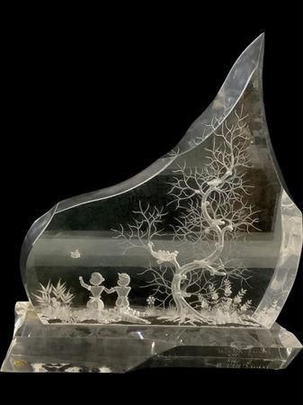 Acrylic Lucite Block 3D Sculpture