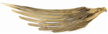Native American found wood eagle carving