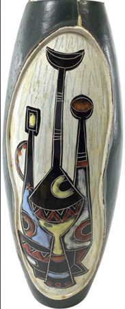 Mid Century Italian Leather Vase