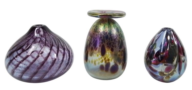 Studio Art Glass Vases (3)