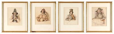 Set of four portraits of musicians