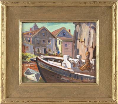 Wharf scene by Lester George Hornby - Auction record, sale price, and art valuation. Compare with similar artists and explore comparable artworks.